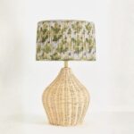 LAMP BASE WITH BROWN WICKER DETAIL