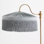 SLATE SINCLAIR TASSEL FRINGED VELVET FLOOR LAMP