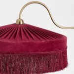 SINCLAIR VELVET FLOOR LAMP WITH BURGUNDY TASSEL FRINGE
