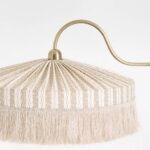 SINCLAIR LINEN FLOOR LAMP WITH CREAM TASSEL FRINGE