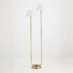 REGINA ANDREW POLLY METAL FLOOR LAMP WITH WHITE SCALLOPED SHADE