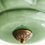 ELOISE GREEN MILK GLASS CEILING LIGHT WITH SCALLOPED DETAIL AND BRASS