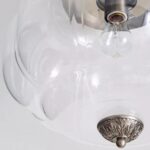 THE ELOISE SCALLOPED MILK GLASS CEILING LIGHT WITH NICKEL FINISH