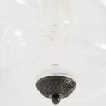 THE ELOISE SCALLOPED MILK GLASS CEILING LIGHT WITH BLACK FINISH