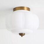 THE ELOISE SCALLOPED WHITE MILK GLASS CEILING LIGHT