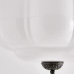 THE ELOISE WHITE SCALLOP MILK GLASS CEILING LIGHT WITH BLACK FRAME