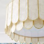 MADELYN CAPIZ FLUSH MOUNT LIGHT WITH FACETED DESIGN