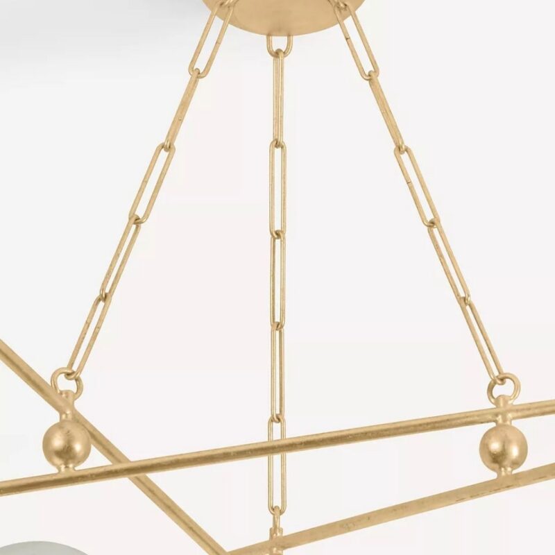 VINTAGE GOLD LEAF TURNER SIX-LIGHT CHANDELIER