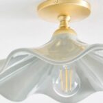 BOBBI FLUSH MOUNT LIGHT WITH SCULPTURAL CERAMIC WAVES
