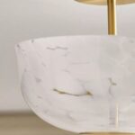MARGUERITE FLUSH MOUNT LIGHT WITH DOTTED GLASS SHADE