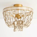 OVAL CEILING LIGHT WITH CAPIZ SHELL DESIGN