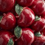 XXL APPLE RED VASE WITH HANDCRAFTED DESIGN