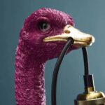 DECORATIVE FRANZ JOSEF OSTRICH WALL LAMP IN MAGENTA