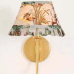 LEE RUFFLE PRINTED SHADE WALL SCONCE IN BRASS BERNADETTE
