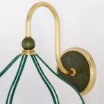 VICKY DECORATIVE SCALLOPED GREEN WOOD WALL SCONCE