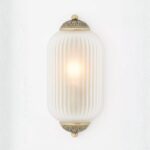 THE ELOISE BRASS FLUSH WALL SCONCE WITH CLEAR GLASS SCALLOP DETAIL