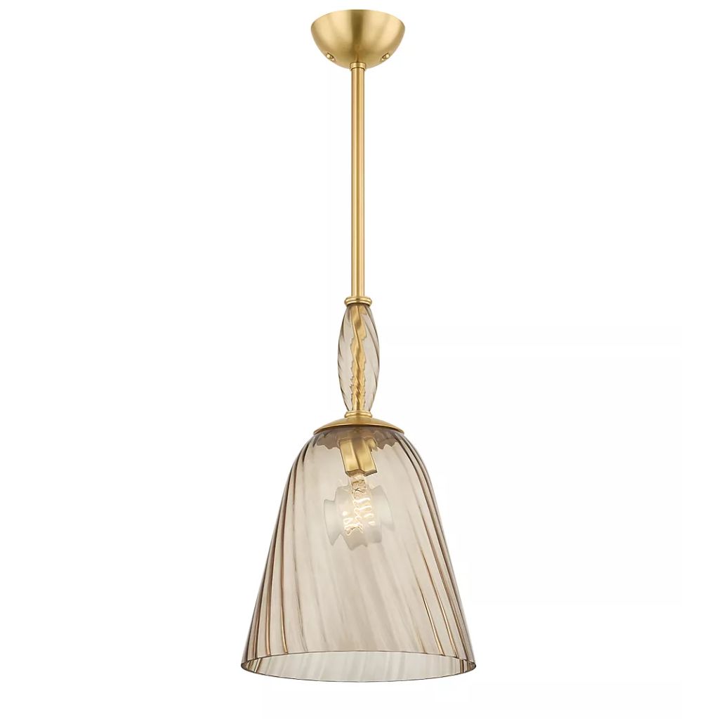 33 BLEECKER RIBBED ARTISAN GLASS PENDANT | LAMPS WITH GOLD