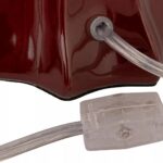 BURGUNDY BELL-SHAPED STONEWARE TABLE LAMP