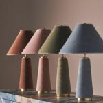 LULU SAGE VELVET TABLE LAMP WITH DECORATIVE DESIGN