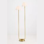 REGINA ANDREW POLLY WHITE METAL FLOOR LAMP WITH SCALLOPED SHADE