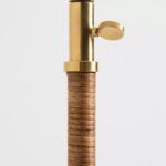 CURVES METAL FLOOR LAMP WITH NATURAL RATTAN SHADE