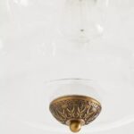 THE ELOISE BRASS FLUSH MOUNT LIGHT WITH SCALLOP MILK GLASS SHADE