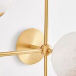 ARMSTRONG BRASS AND GLASS FOUR-LIGHT WALL SCONCE LIGHT