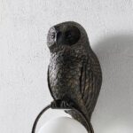 WOODLAND OWL OUTDOOR GLOBE WALL SCONCE LIGHT