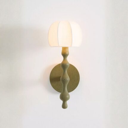 GREEN LALA REIMAGINED WOOD SHADED WALL SCONCE LIGHT