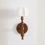 LALA REIMAGINED WOOD SHADED SCONCE WALL LIGHT BROWN
