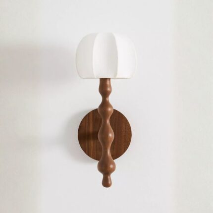 LALA REIMAGINED WOOD SHADED SCONCE WALL LIGHT BROWN