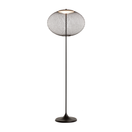 NR2 BLACK FLOOR LAMP BY BERTJAN POT on a slender black powdercoated steel stand