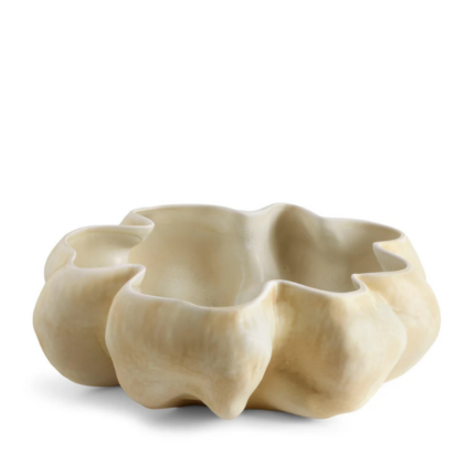 TIMNA BOWL LATTE with organic wavy form — 17.5 inches diameter, inspired by King Solomon's Mines, Portugal